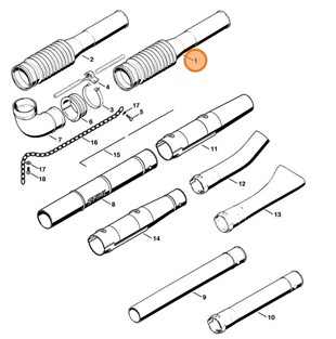 Wąż fałdzisty Ø 80 mm, Stihl 42037016101
