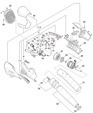 Sprężyna ramieniowa, Stihl BA011824501