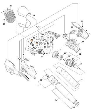 Dźwignia przełącznika, Stihl BA014302100