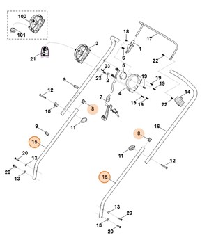 Dolna część uchwytu kierującego, Stihl 63117634800