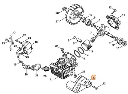  Tłumik wydechu spalin, Stihl 11371400600