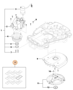 Zestaw ostrzy BASIC iMOW Opakowanie 9 szt. i 18 szt., Stihl IA000074201, IA000074202