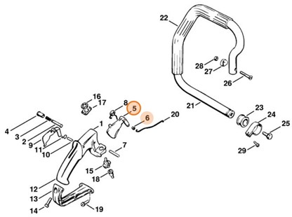 Dźwignia sterowania główną przepustnicą, Stihl 11061801506