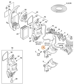 Pokrywa sterowania przepływem powietrza, Stihl 42440873002