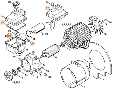 Obudowa przełącznika, Stihl 47334301101