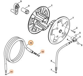 Wąż wysokociśnieniowy DN 6, 9 m, w oplocie stalowym, Stihl 49155000835