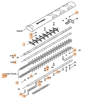 Zestaw urządzenia tnącego 750 mm / 30" T, Stihl 42377105915