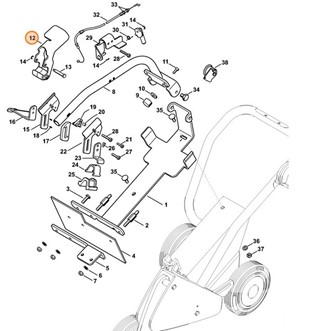 Dźwignia mechanizmu ryglującego, Stihl 42387902001