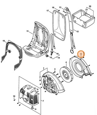Obudowa dmuchawy - zewnątrz, Stihl 42447010705