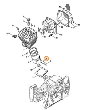 Sworzeń tłokowy 13x8x39, Stihl 11240341500