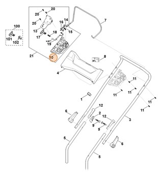 Dolna część obudowy (skrzynka sterownicza), Stihl 63574325000