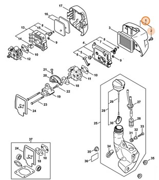 Pokrywa filtra, Stihl 41401401001
