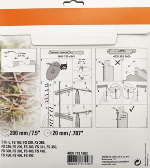 Tarcza tnąca z zębami przecinakowymi HP 200 mm (22 Z) Stihl 40007134203 - E-Drwal