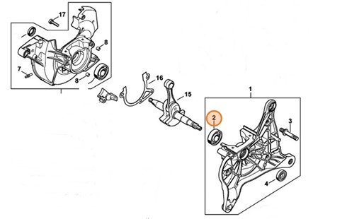 Łożysko kulkowe 15x36,3x11, Stihl 95030030360