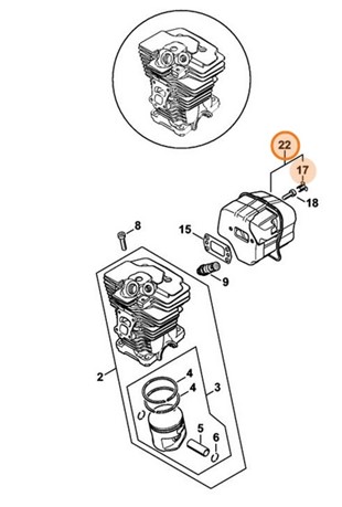 Tłumik wydechu spalin, Stihl 11401400653