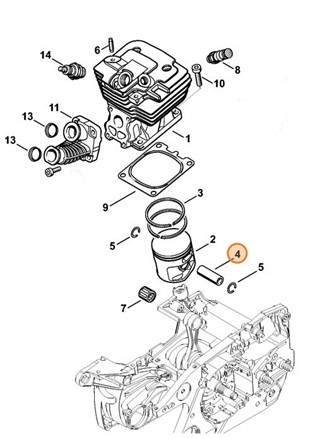 Sworzeń tłokowy 12x8x35, Stihl 42240341500