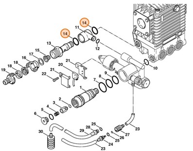 Okrągły pierścień uszczelniający 21x2,5, Stihl 96459517666