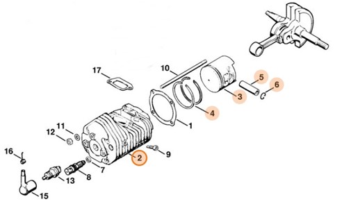 Cylinder z tłokiem Ø 58 mm, Stihl 11110201206