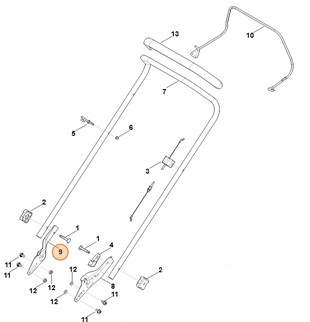 Dolna część uchwytu kierującego, str. prawa, Stihl 63717634807