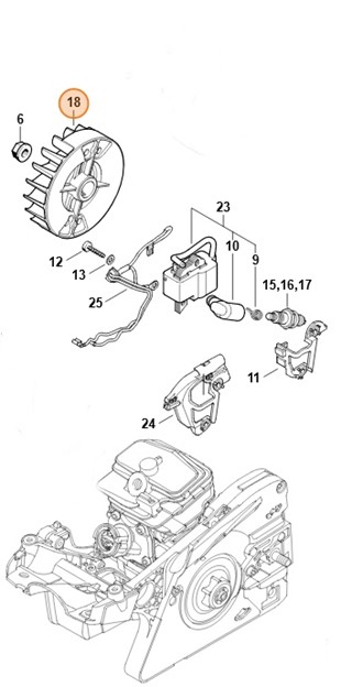 Koło zamachowe, Stihl 11434001201