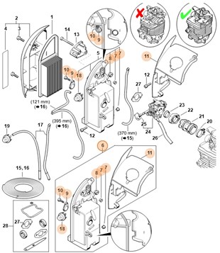 Zestaw obudowy filtra, Stihl 42820071020