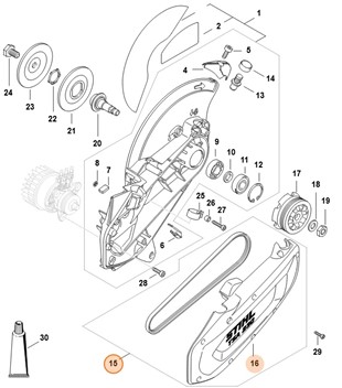 Klinowy pasek zębaty 3PJ541LB Elast, Stihl 48646900900