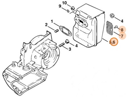 Tłumik wydechu spalin, Stihl 11081400602