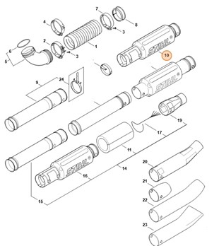 Tłumik wylotu powietrza z dmuchawy, Stihl 42827808200