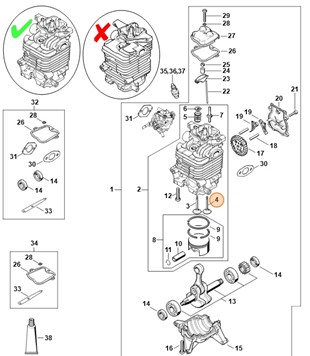 Zawór wylotowy, Stihl 42820251903