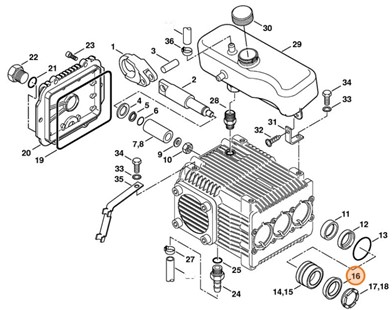 Zestaw uszczelek - tłok Ø 18 mm, Stihl 47520071050