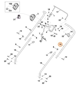 Górna część uchwytu kierującego, Stihl 63117635000