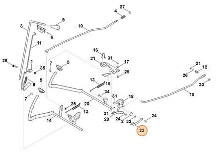 Dźwignia blokująca u góry, Stihl 61657641500