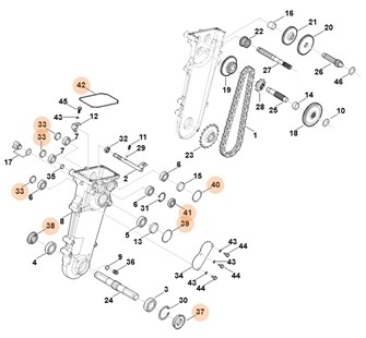 Zestaw uszczelek (przekładnia), Stihl 00040071602