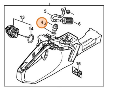 System kompensacji ciśnienia w zbiorniku paliwa, Stihl 00003505800