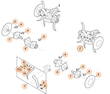 Zespół roboczy kompl., lewy, Stihl 62507100200