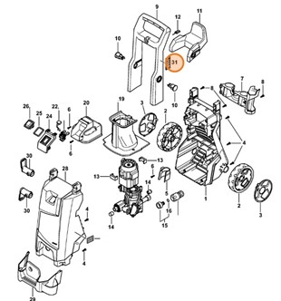 Wskazówka ostrzegawcza RE 90/95, Stihl 00009677522