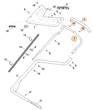 Górna część uchwytu kierującego, Stihl 63787803091