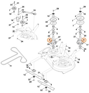 Wałek noża, Stihl 61707020710