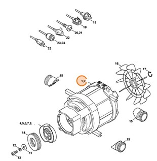 Silnik elektryczny 220 - 240 V/50, 60 Hz, 1,7 kW, Stihl 47766000201