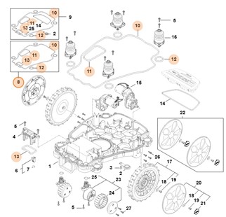 Zestaw uszczelek, Stihl IA010071600
