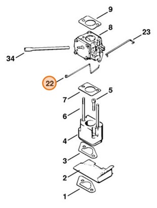 Cięgno sterowania główną przepustnicą, Stihl 11111821501