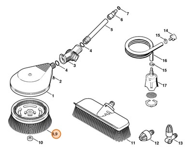 Głowica szczotki do mycia, Stihl 49005003102