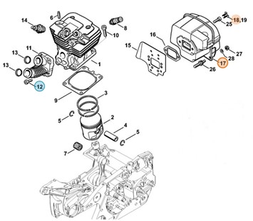 Tłumik wydechu spalin, Stihl 11381400655
