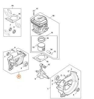 Połówka skrzyni korbowej, Stihl 41470202904