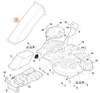 Górna część kanału wyrzutowego, Stihl 61607605100