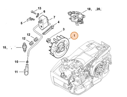 Koło zamachowe, Stihl 11454001202