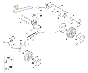 Pasek klinowy, Stihl 63717042100