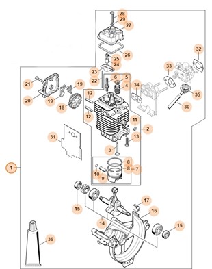 Jednostka napędowa Ø 40 mm, Stihl 41800200200