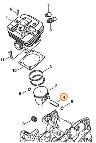 Sworzeń tłokowy 11x8x33, Stihl 11350341500