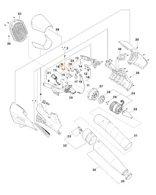 Blokada dźwigni przełącznika, Stihl BA014306300